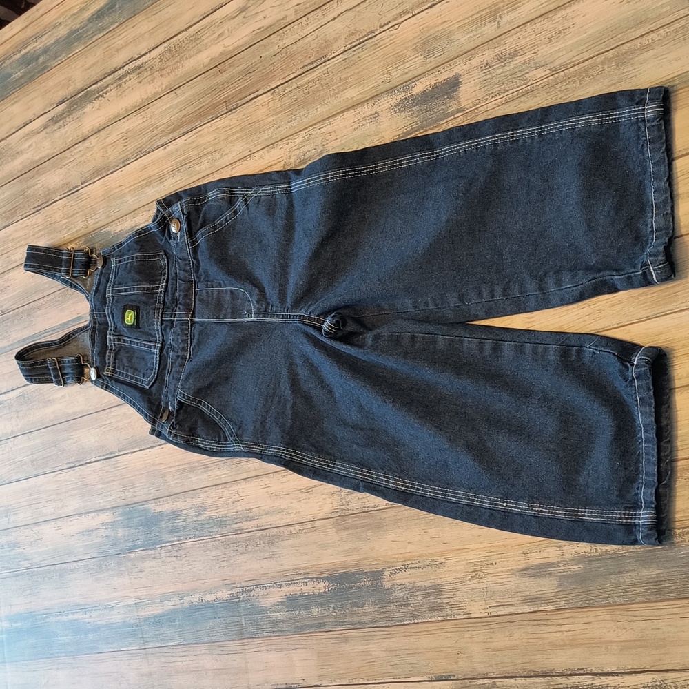 John Deere Denim Overalls Size 4T Unisex Youth Kids Farm Cowboy Country